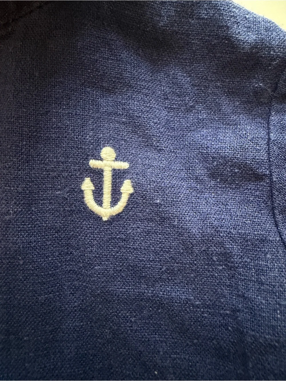 Carter's Deep Blue Short-Sleeve Anchor Romper